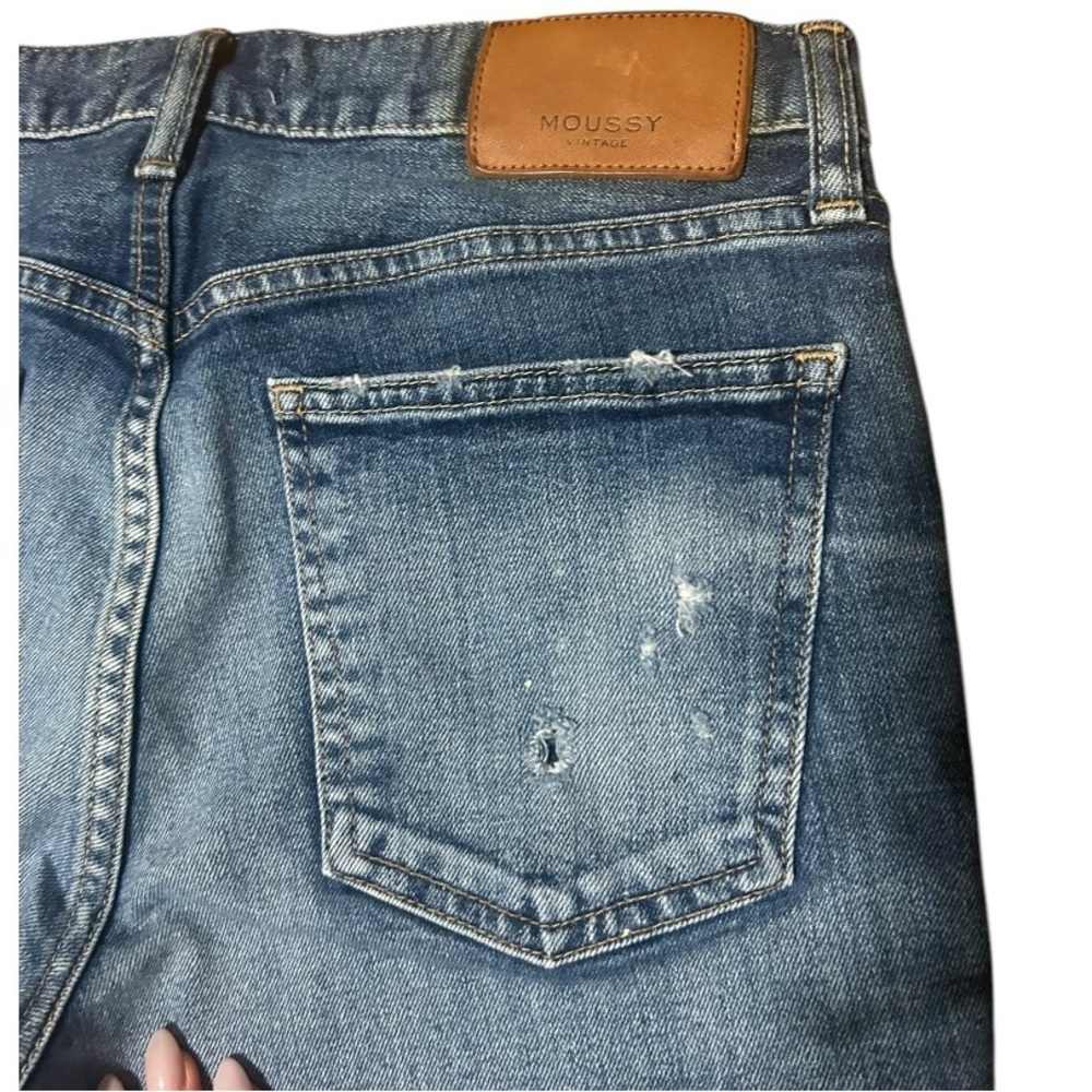 Moussy Denim Jeans Low Mid Rise Skinny Distressed Size 27 medium Wash - Picture 7 of 8